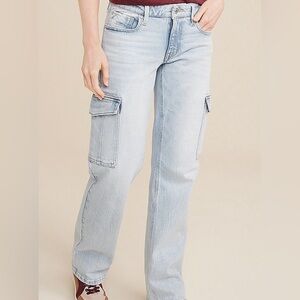 Size 12 Edgely mid Rise Relaxed Boyfriend Straight Cargo Jean